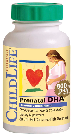 ChildLife Essentials Prenatal DHA- Lemon Flavour, 30 Soft Gels