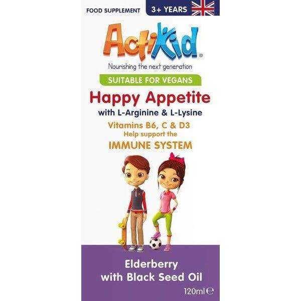 Happy Appetite Immune System, Elderberry with Black Seed Oil - 120 ml.