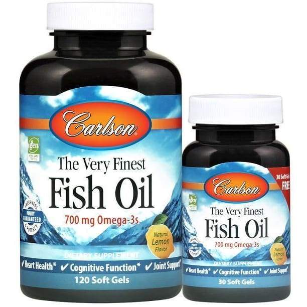 The Very Finest Fish Oil - 700mg Omega-3s, Natural Lemon - 120 + 30 softgels