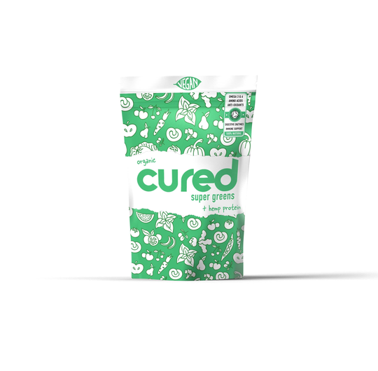 Cured Supplements Organic Super Greens + Hemp Protein, 250gr