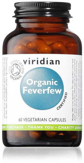 Viridian Organic Feverfew, 400mg, 60 Capsules