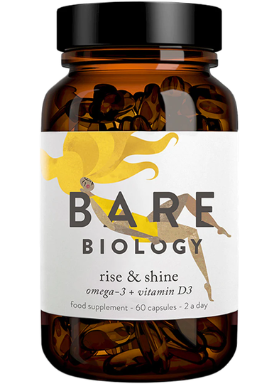 Bare Biology Rise & Shine Omega 3 with Vitamin D3 Capsules 60 caps