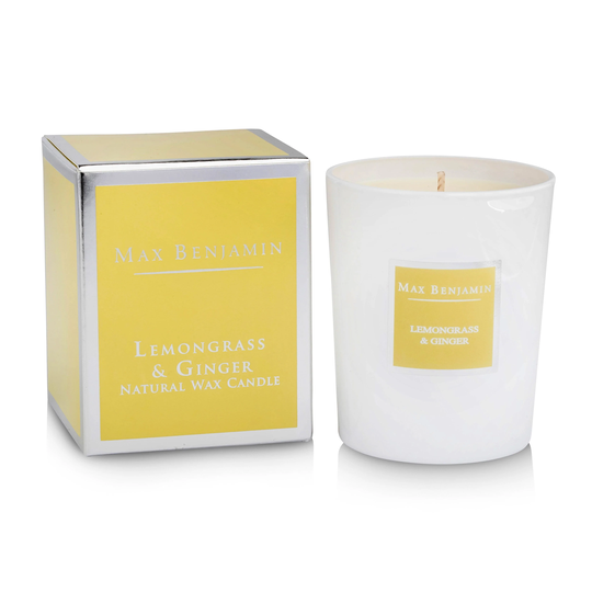 Max Benjamin - Classic Lemongrass & Ginger Scented Glass Candle, 190g