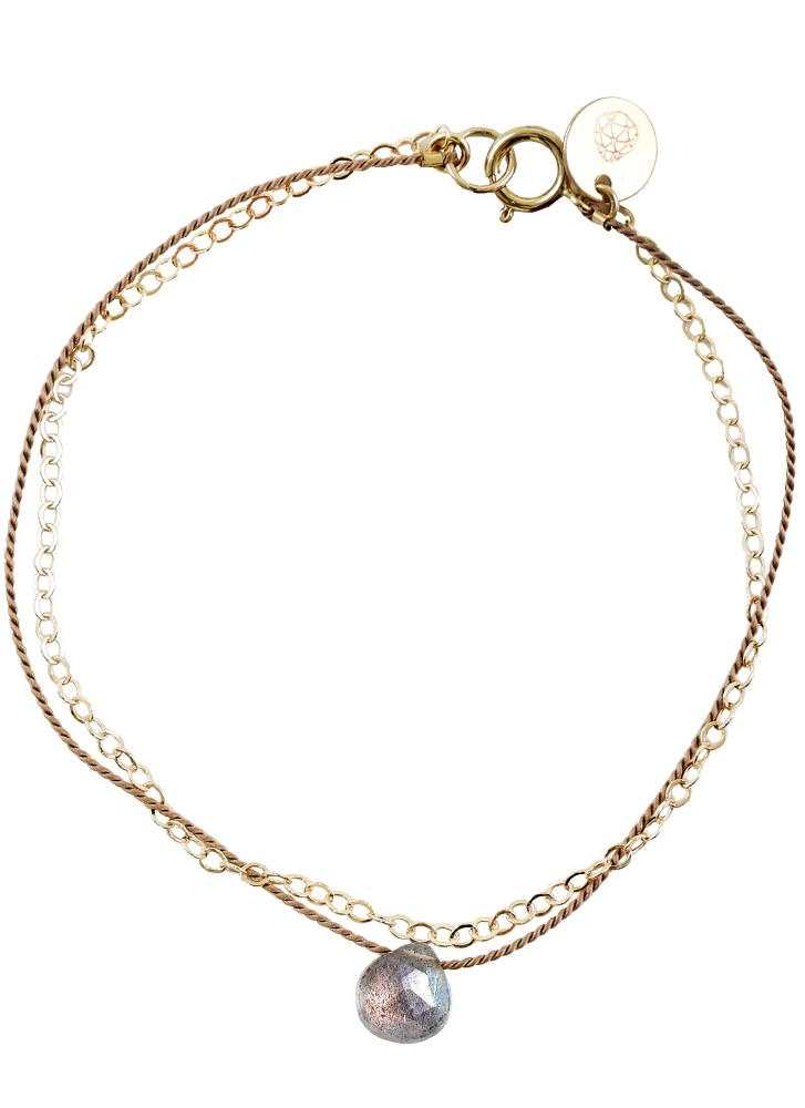 Wanderlust Life Gold & Silk Iridescent Labradorite Medium Bracelet