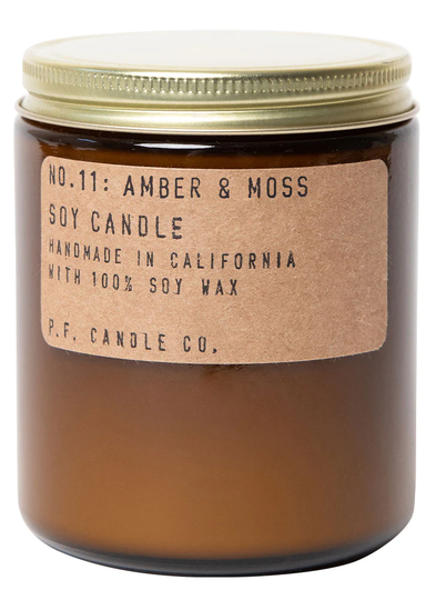 P.F. Candle Co. No. 11 Amber and Moss Standard Soy Jar Candle 204g