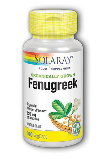Solaray Organically Grown Fenugreek 620mg, 100 Capsules