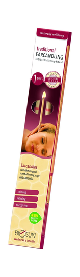 BIOSUN Traditional Earcandles- Honey/Sage/Camomile, 1 Pair