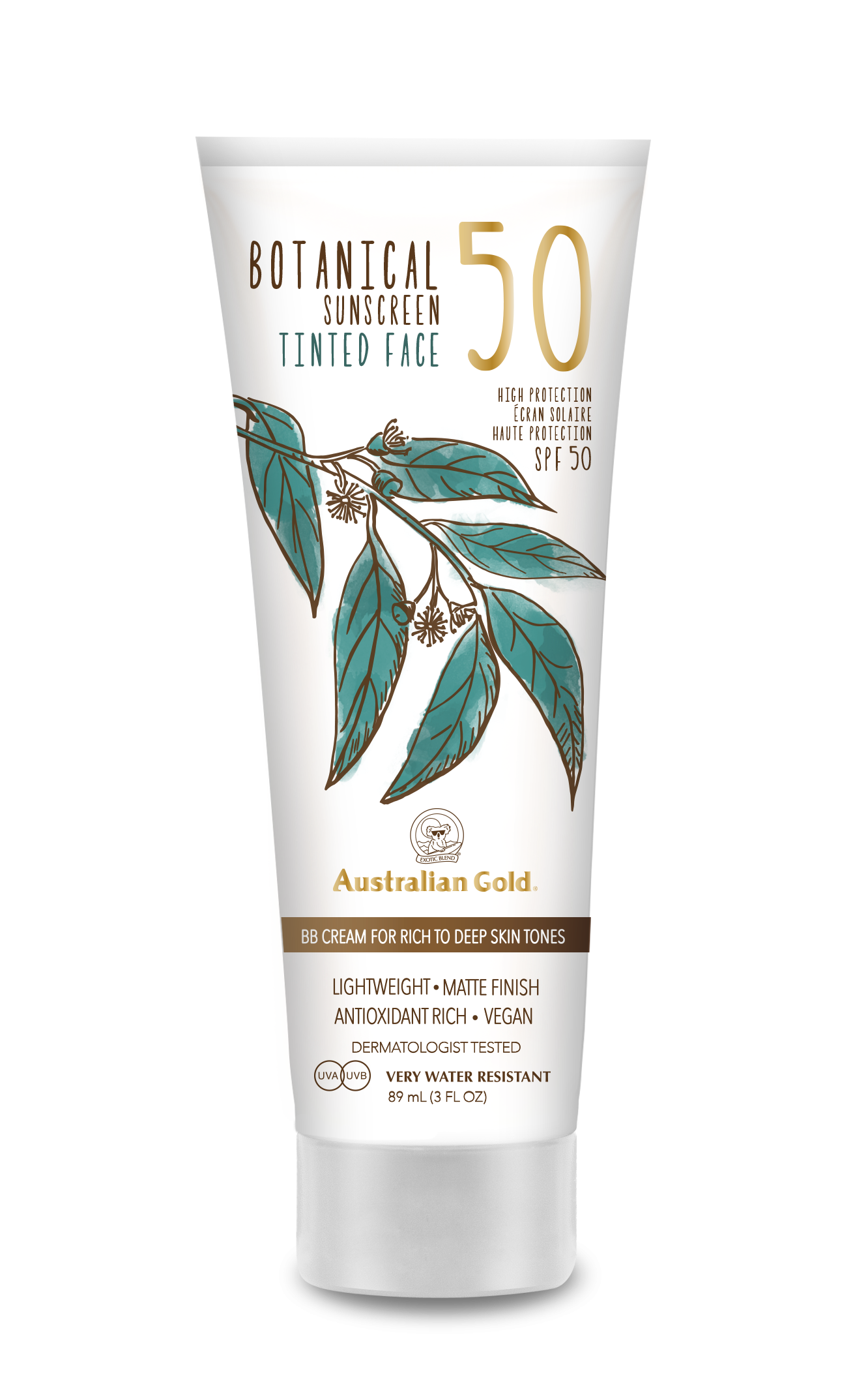 Australian Gold - Botanical Tinted Face Cream SPF 50 88 ml - Rich/Deep