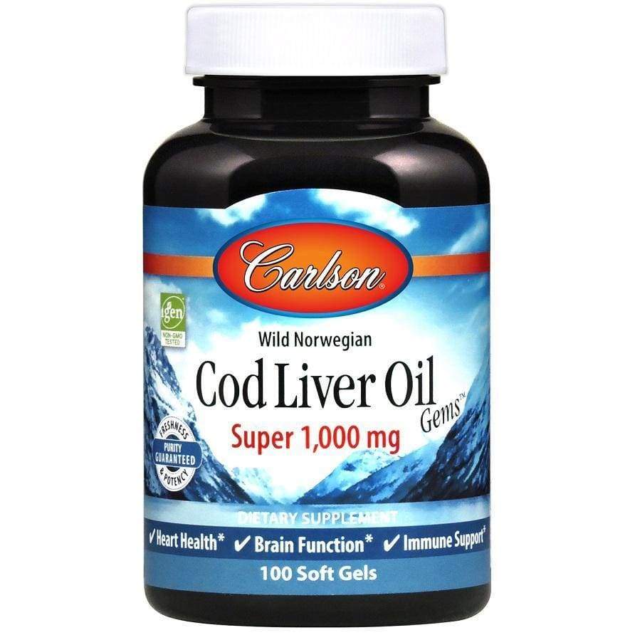 Wild Norwegian Cod Liver Oil Gems, 1000mg - 100 softgels