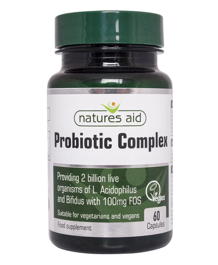 Natures Aid Probiotic Complex with Bifidus and FOS, 60 Capsules