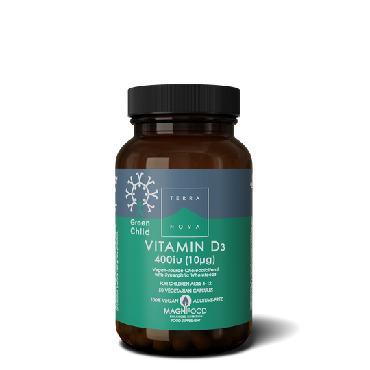 Terranova Green Child Vitamin D3 400iu, 50 Capsules