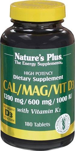 Nature's Plus Cal/Mag/Vit D3 With Vitamin K2, 180 Tablets
