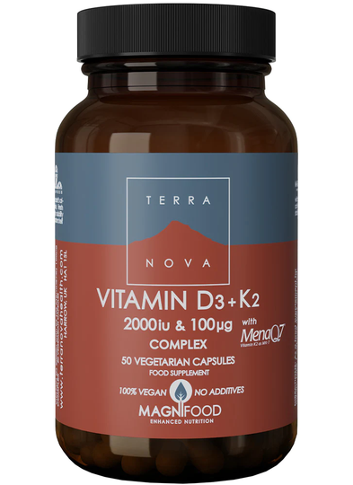 Terranova Vitamin D3 2000iu with Vitamin K2 100ug Complex 50 caps