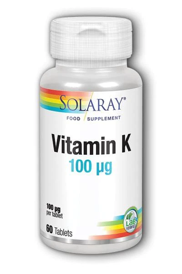 Solaray Vitamin K, 100mcg, 60 Tablets