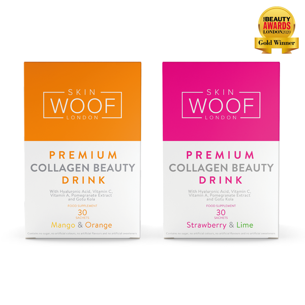 SKIN WOOF COLLAGEN BEAUTY DRINK 30 SACHETS (MANGO & ORANGE) + 30 SACHETS STRAWBERRY & LIME