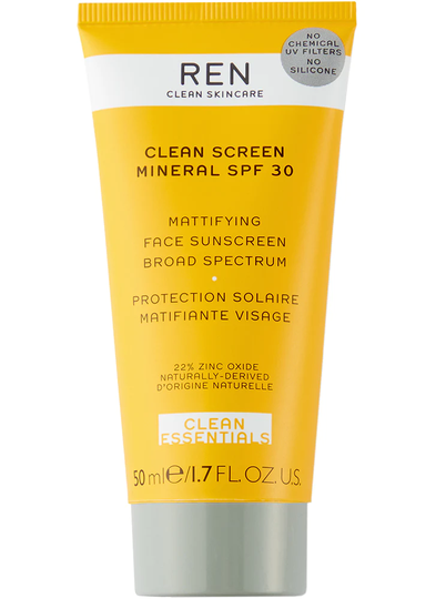 REN Clean Skincare Mineral SPF30 Mattifying Face Sunscreen 50ml
