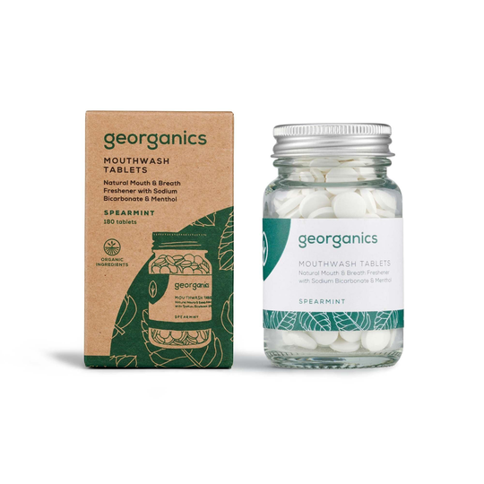 Georganics Mouthwash Tablets -Spearmint, 180 Tablets