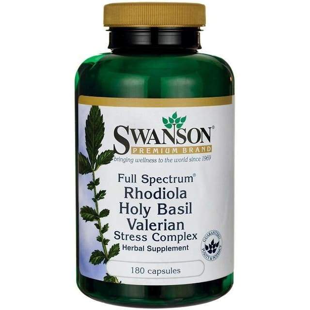 Full Spectrum Rhodiola Holy Basil Valerian Stress Complex - 180 caps