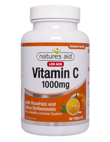Natures Aid Vitamin C - Low Acid, 1000mg, 90 Tablets