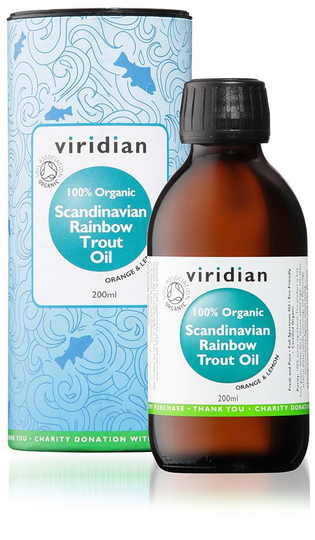 Viridian Scandinavian Rainbow Trout Oil, 200ml, Orange - Lemon