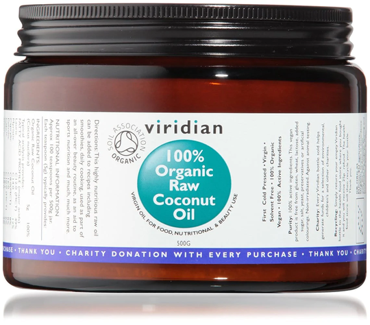Viridian 100% Organic Raw Coconut Oil, 500gr