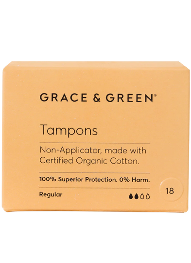 Grace & Green Non Applicator Tampons Regular 18 units