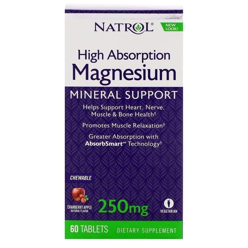 Magnesium High Absorption, 250mg Cranberry Apple - 60 chewable tabs