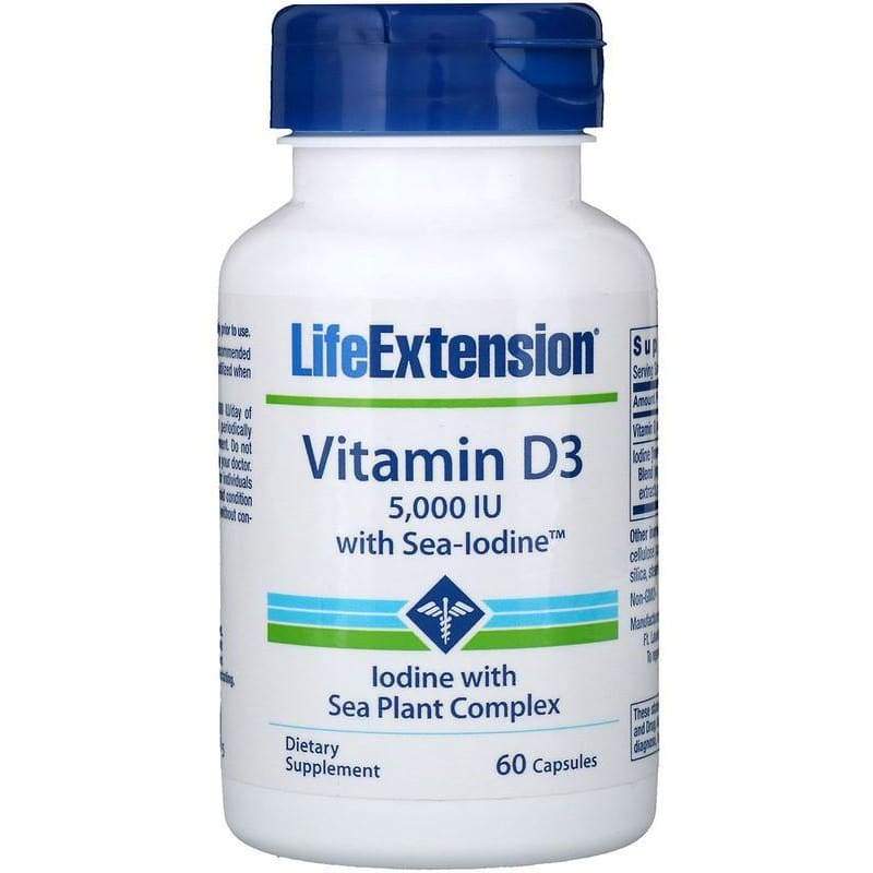 Vitamin D3 with Sea-Iodine, 5000IU - 60 caps