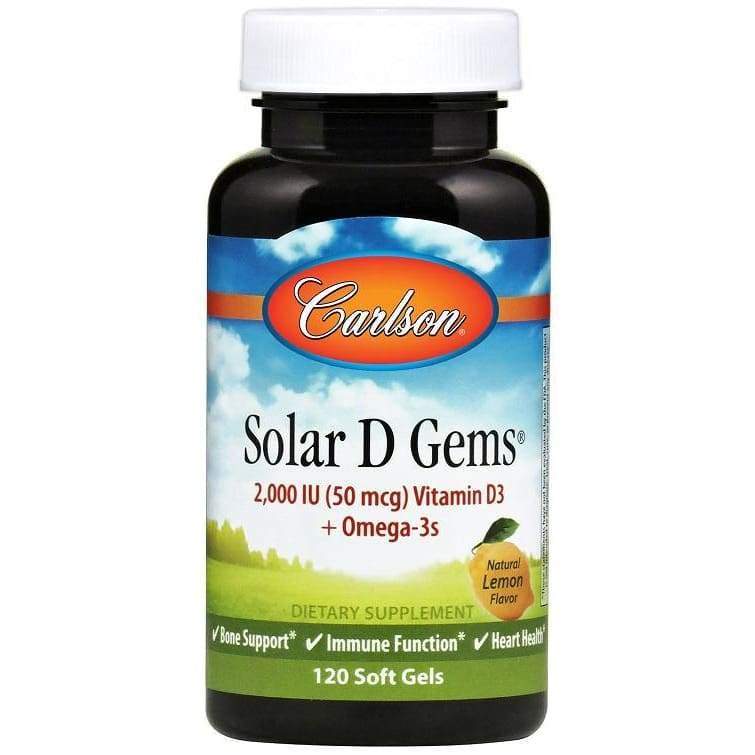 Solar D Gems, 2000 IU Natural Lemon - 120 softgels