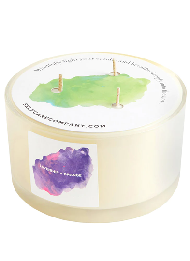 Self Care Co. CALM Lavender + Orange 3 Wick Aromatherapy Candle 500g