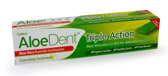Aloe Dent Triple Action Fluoride Toothpaste, 100ml