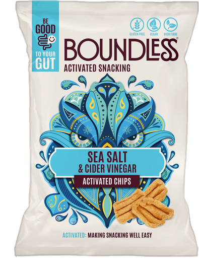 Boundless Activated Snacking, Sea Salt and Cider Vinegar Activated Chips- Sharing Bag 80gr