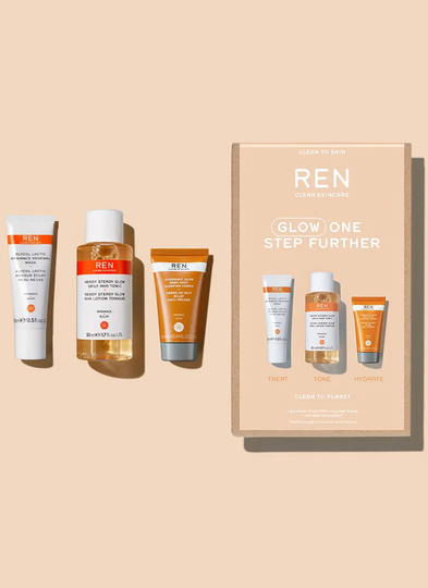 REN Clean Skincare Glow One Step Further Radiance Kit 3 items