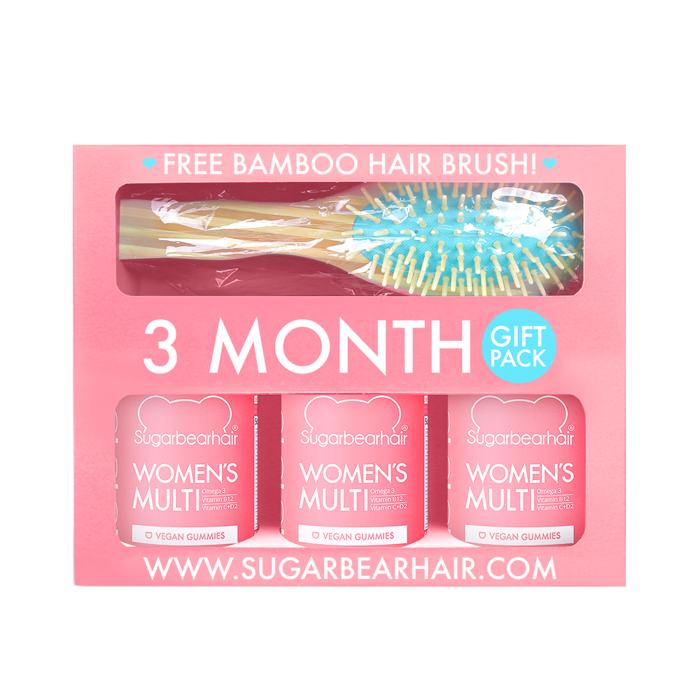 SugarBearHair - Women's Multi Vitamins 3 Month 180 Pcs & Hair Brush
