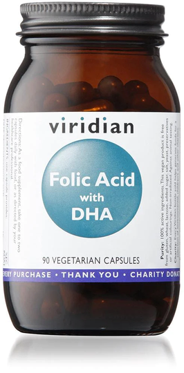 Viridian Folic Acid with DHA, 90 VCapsules