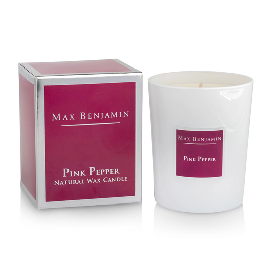 Max Benjamin Classic Pink Pepper Scented Glass Candle, 190g