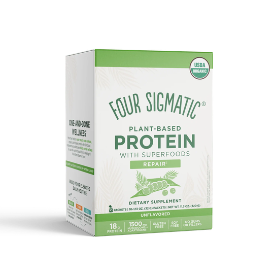 Four Sigmatic Organic Plant Based Protein- Unflavoured, 10 Sachets