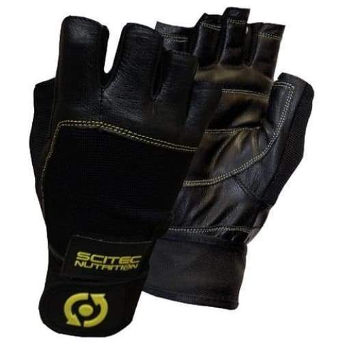 Yellow Leather Style Gloves - Large