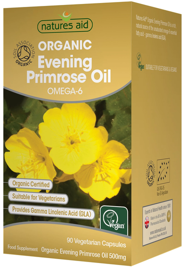 Natures Aid Organic Evening Primrose Oil, 500mg, 90 Capsules