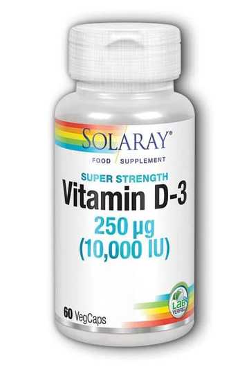 Solaray Vitamin D3, 60 Capsules