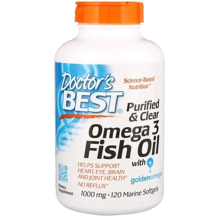 Purified & Clear Omega 3 Fish Oil, 1000mg - 120 marine softgels