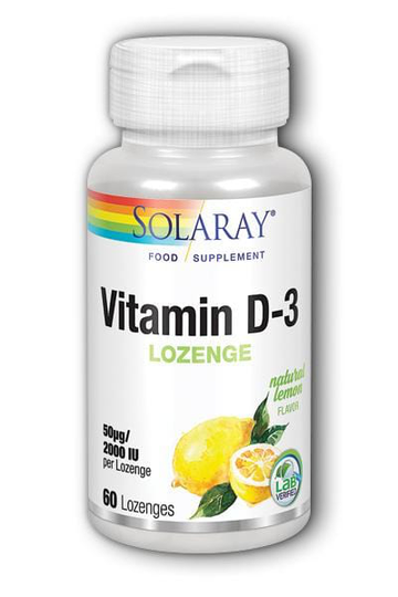 Solaray Vitamin D3 Lozenges, 2000iu, 60Loz