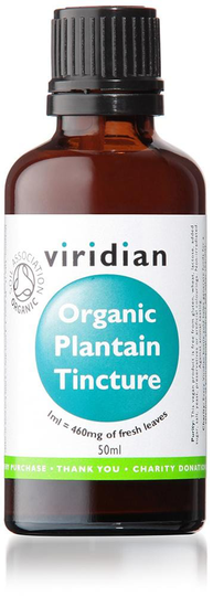 Viridian 100% Organic Plantain Tincture, 50ml