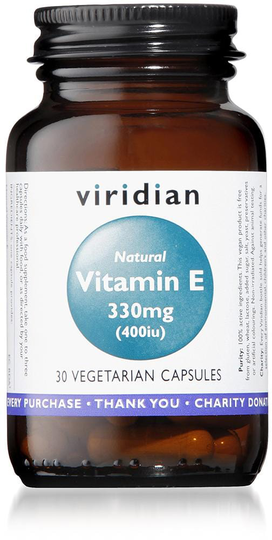 Viridian Natural Vitamin E, 400iu, 30 VCapsules