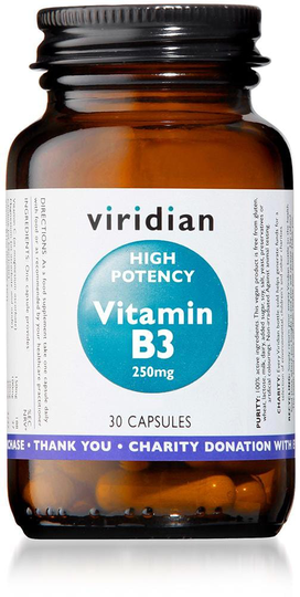 Viridian High Potency Vitamin B3, 30 VCapsules