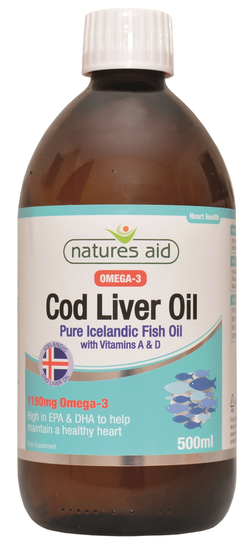 Natures Aid Cod Liver Oil Liquid, 600mg, 500ml