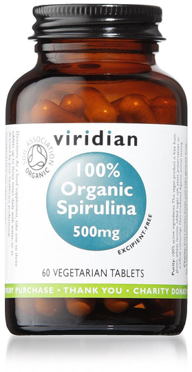 Viridian 100% Organic Spirulina, 60 Tablets