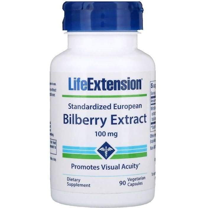 Bilberry Extract Standardized European, 100mg - 90 vcaps