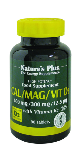 Nature's Plus Cal/Mag/Vit D3 with Vitamin K2, 90 Tablets